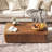 47'' Rectangle Coffee Table With Storage Mid Century Farmhouse Square Spiral Grain Coffee Tables Walnut For Living Room Coffee Table With 2 Drawers