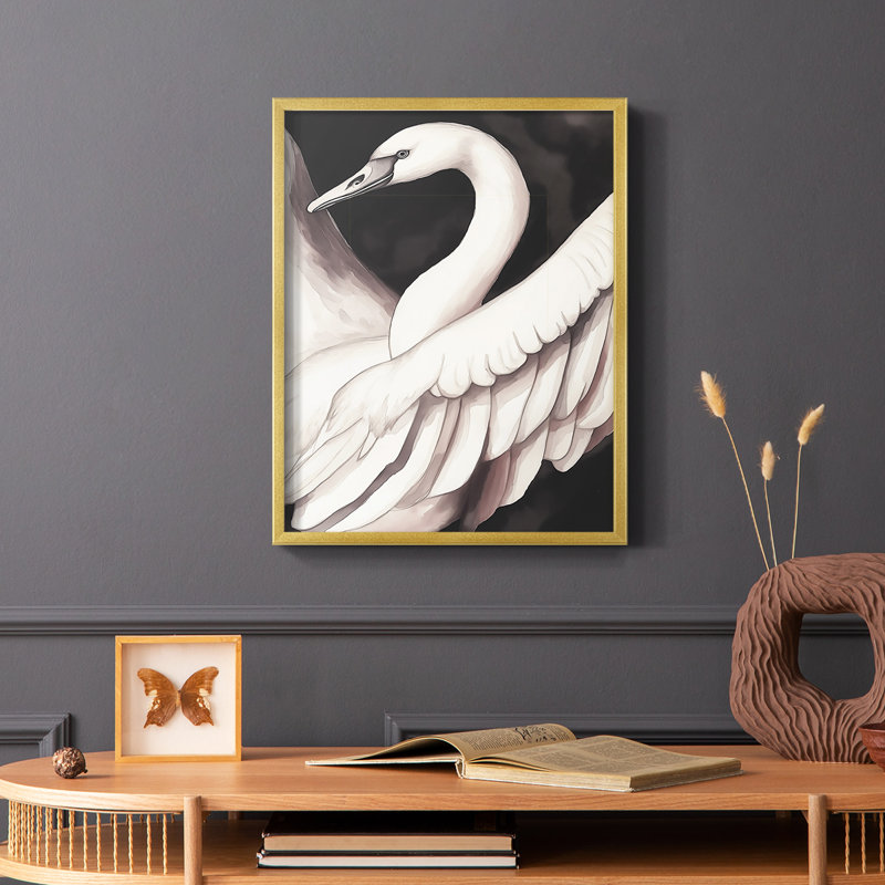 ANIMALS Series CECXLIV - reproduction encadrée de qualité supérieure - prête à être accrochée - aucun clou requis, Doré