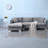 Sectional Sofas | 96" Modern Cloud L-Shaped 4-Seat Sofa with Oversized Chaise, 2 Free Pillows for Living Room Apartment Office | Chenille | Gray