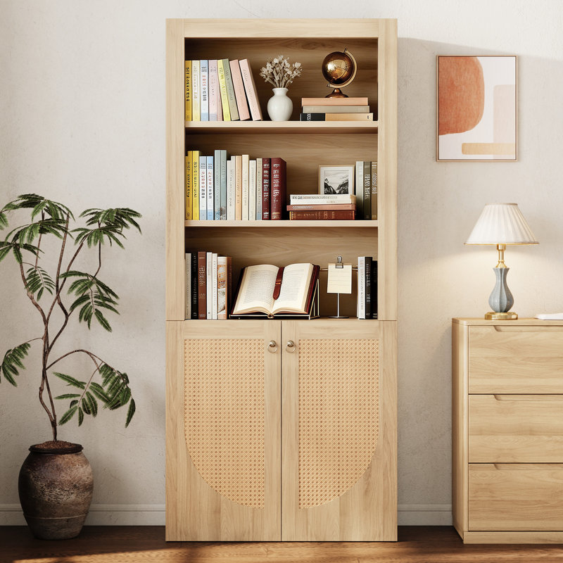 Burly 70.9'' Storage Bookcase With Cabinet