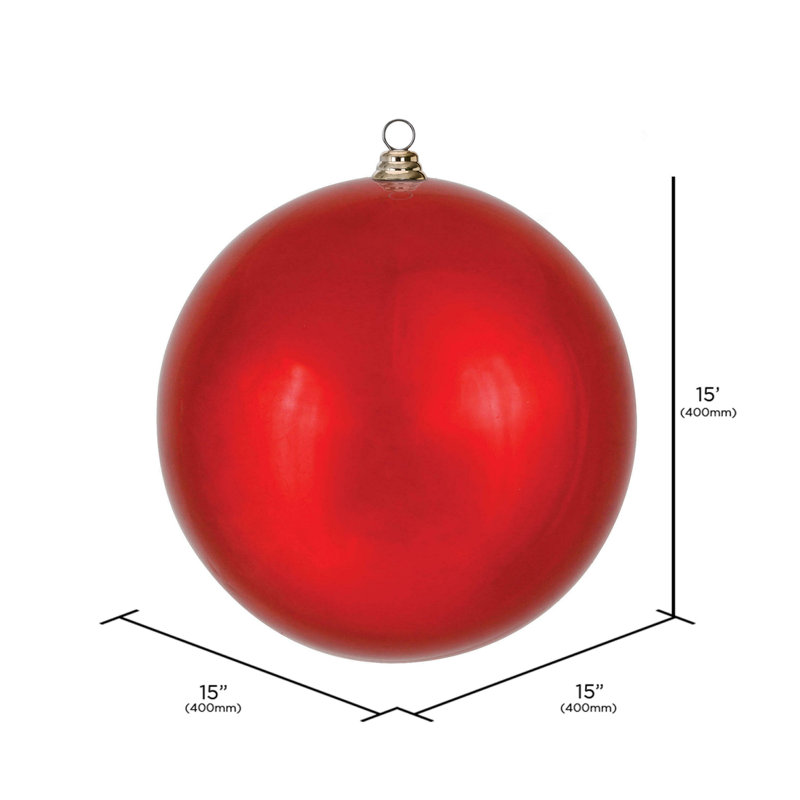 Holiday Décor Ball Ornament, Red Shiny