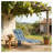 Folding Outdoor Chaise Lounge Chair with Side Table, Blue Stripe and Light Gray Oxford Fabric