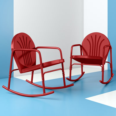 Outdoor Burley Rocking Metal Chair by Hashtag Home