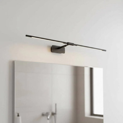 UltraBeam 8 Watt LED 800mm Wide Black Adjustable Over Cabinet and Mirror Light
