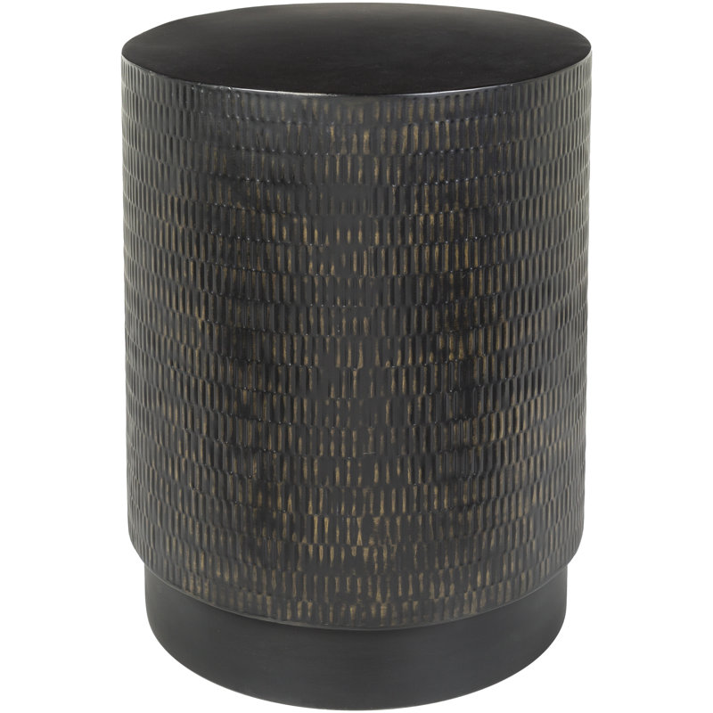 Kennemer Modern Iron End Table, Black