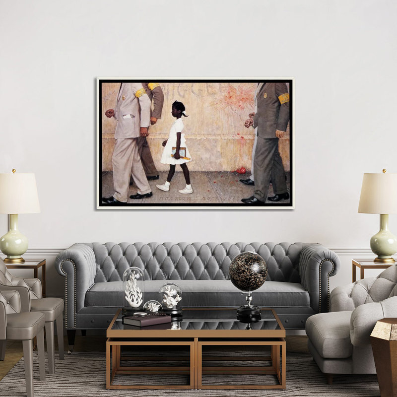 Le problème que nous vivons tous (Ruby Bridges) par Norman Rockwell - impression, H 40 po x l 60 po, Toile encadrée