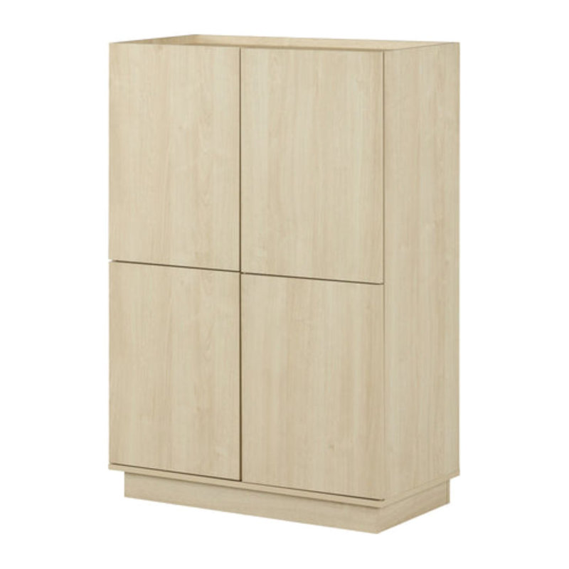 Liora 4-Door Bookcase With Shelves, Beige