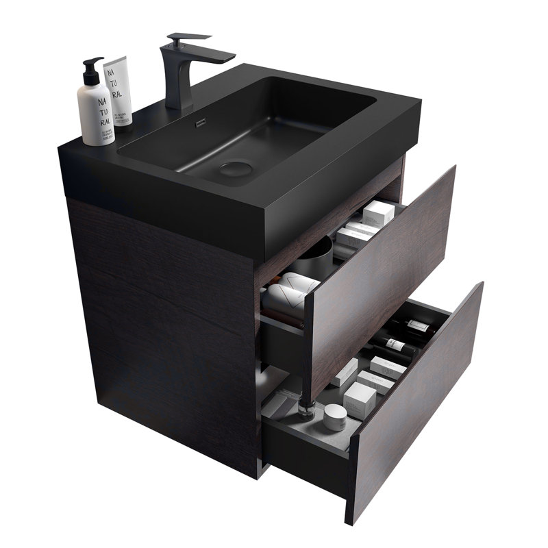 Bathroom Vanity with Sink, Large Storage Wall Mounted Floating Bathroom Vanity