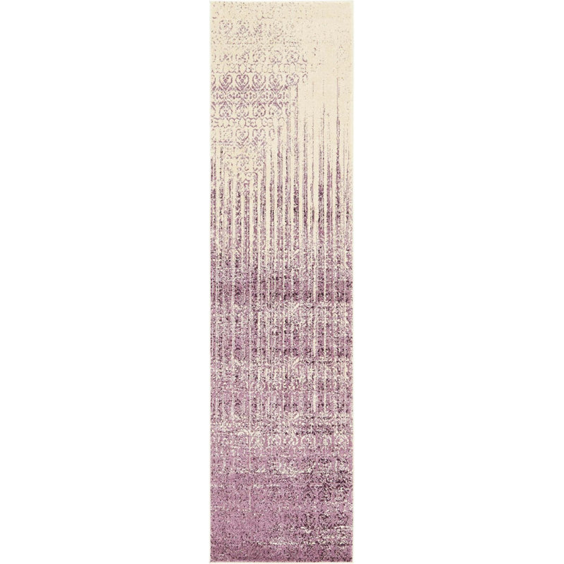 Tapis mauve Elsmere, Tapis de couloir 2 pi x 6 pi 1 po