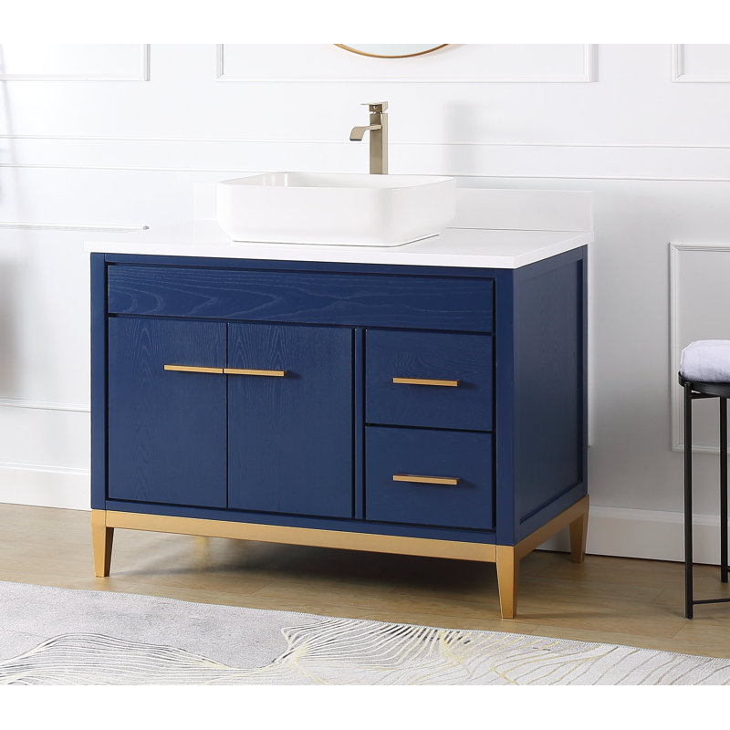 Ensemble de meuble-lavabo 42 po, Blanc, Bleu