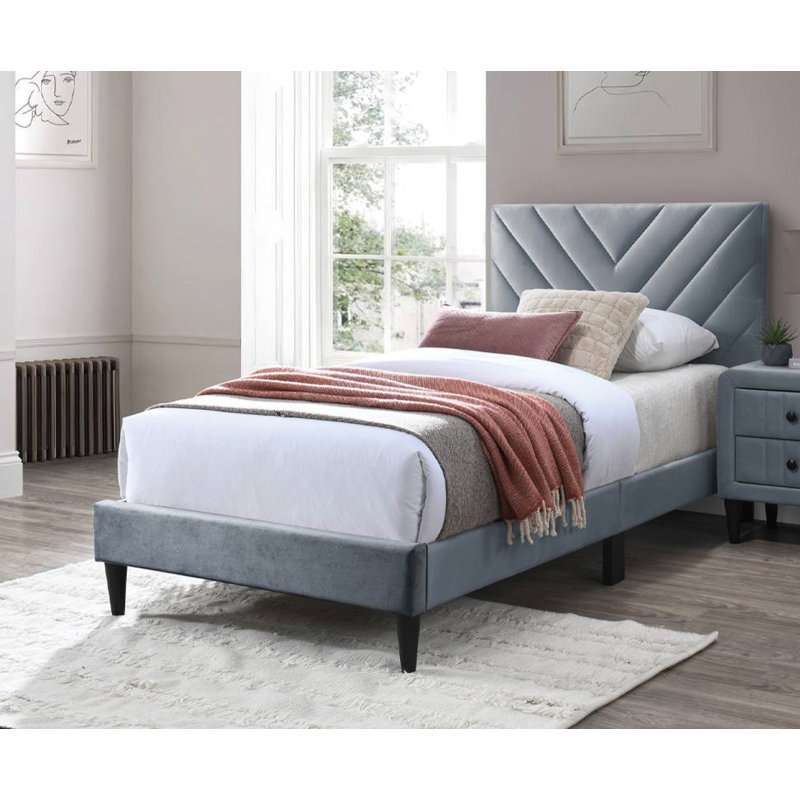 Lit simple Sylvia Tad, Double, gris