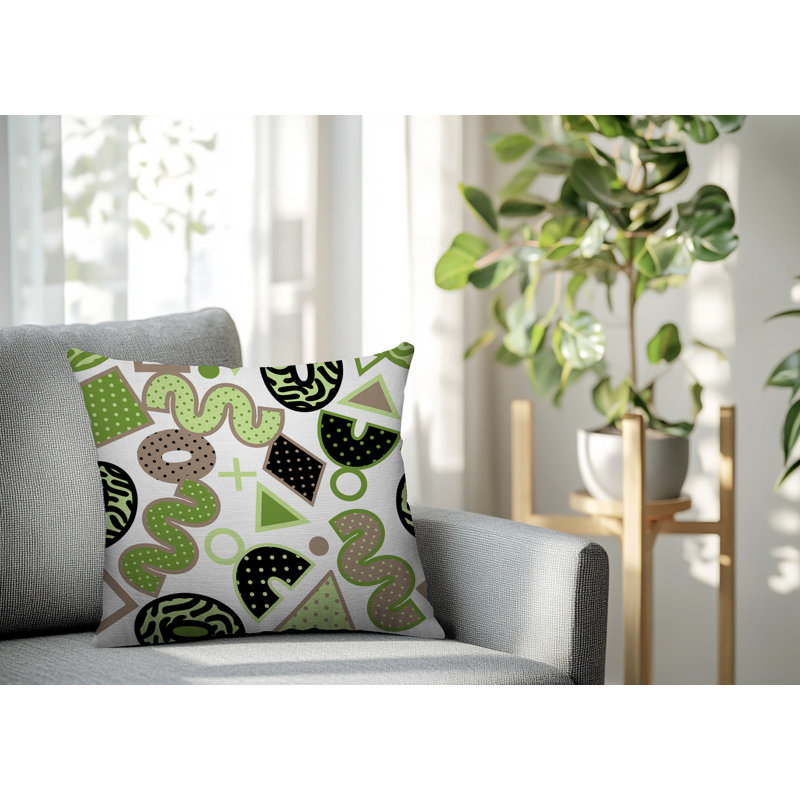 Coussin carré intérieur / extérieur Trixel, Carré 18 po, Chartreuse