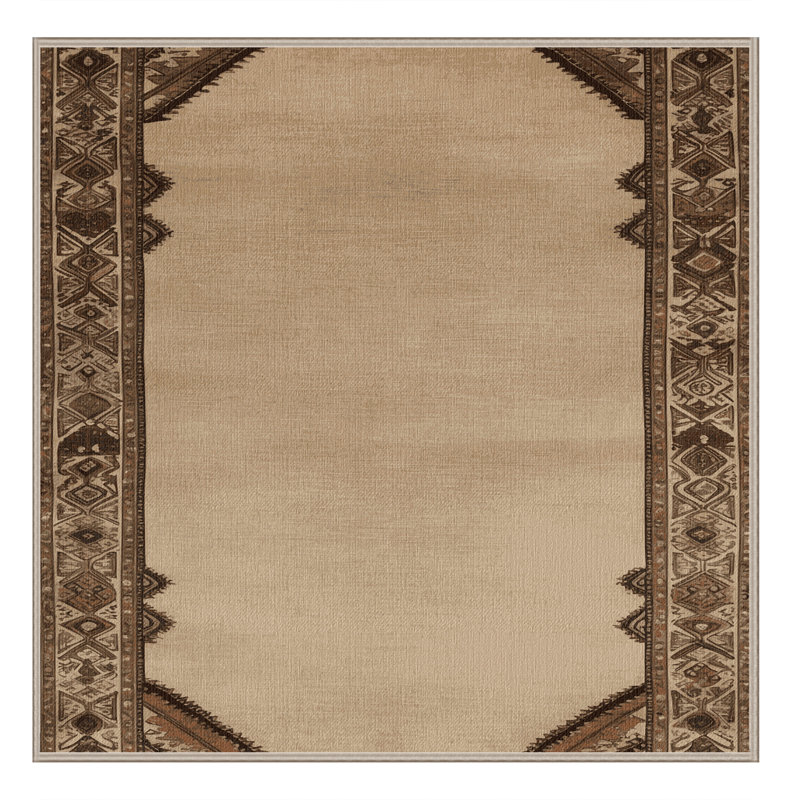 Tapis brun lavable à la machine, Carré 3 pi