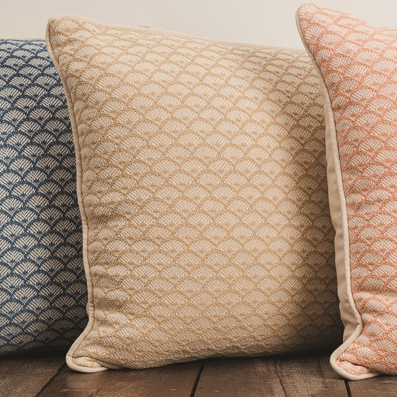 Manual Woodworkers & Weavers Scalloped Square Accent Pillow 21 x 21 Tan, TAN