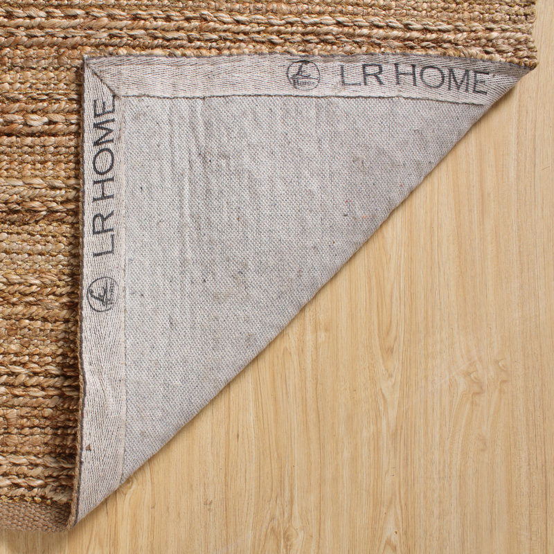 Modern Farmhouse Handmade Natural Fiber Jute Indoor Area Rug with Cotton Backing, Rectangle 5' x 7'9", Brown/Tan/Taupe