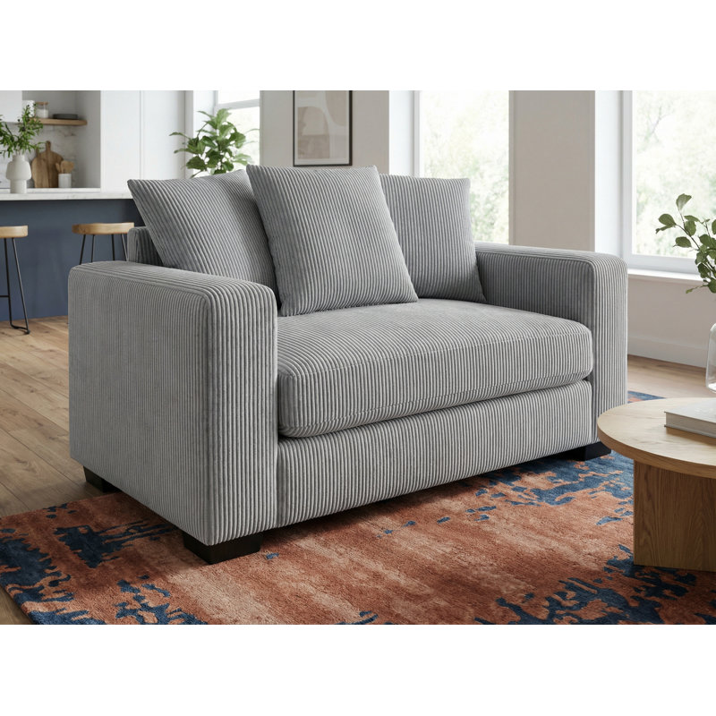 Fauteuil simple Corduroy, Gris clair