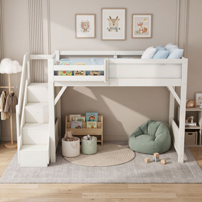 Loft Bed with Built-In Stairs