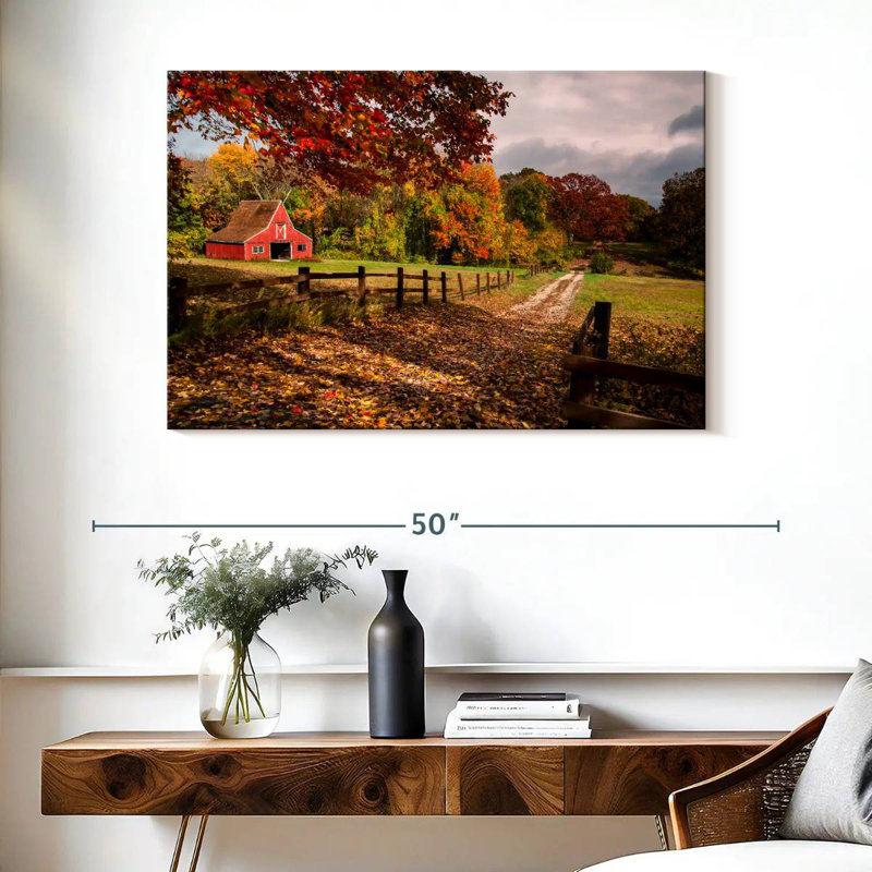 Lilie Rural Farm During Autumn, 26" H x 39" W