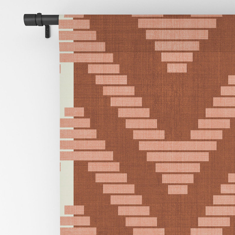 Arbaj Becky Bailey Rattan in Rust 1pc Blackout Window Curtain Panel, 50" W x 108" L