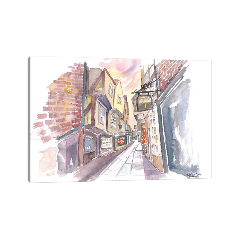 York Yorkshire England The Shambles Street Scene By Markus & Martina Bleichner - Wrapped Canvas Graphic Art by Markus & Martina Bleichner - Wrapped Canvas Gallery-Wrapped Canvas Giclée
