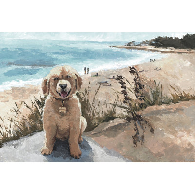« joyful dog » par parvez taj,-reproduction d’art sur toile tendue