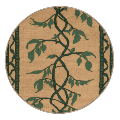 Machine Washable Botanical Brown Area Rug