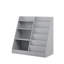 Bibliothèque pour enfants en bois à 4 niveaux avec bac de rangement pour jouets, tablette multifonctionnelle pour chambre de bébé, salle de jeux ou chambre à coucher, gris