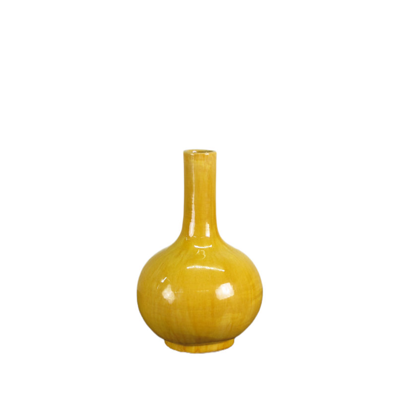 Asian Classic Handmade Table Vase, Yellow