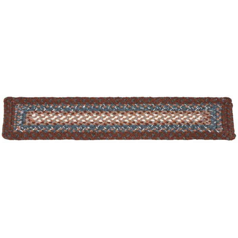 Braided Stair Treads 313 Hand Woven Performance Rug, Brown/Multi, 3