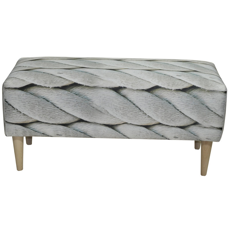 Marine Polyester Blend Upholstered Bench, 100% Polyamide