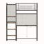 Lit mezzanine simple en métal noir pour chambre à coucher avec rangement pour lit superposé et éclairage à DEL-892366270