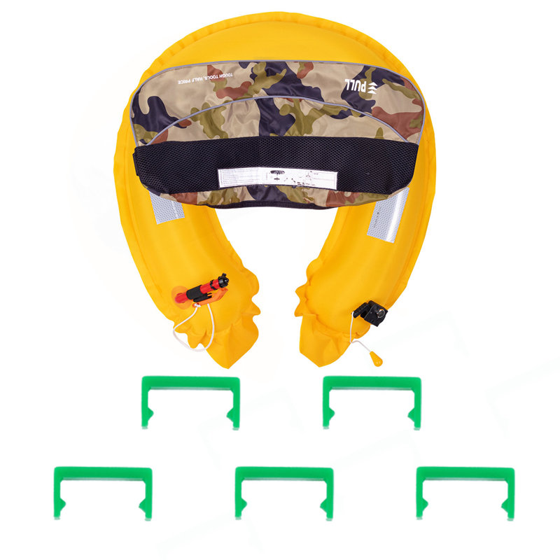 Ceinture gonflable manuelle pour adultes avec bouteille de gaz à effet de serre (PFD) verte non incluse, Vert