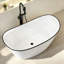 Baignoire autoportante autoportante en acrylique 51 po x l 27 po P 51 po x 27 po avec rebord noir et bonde centrale-134399702