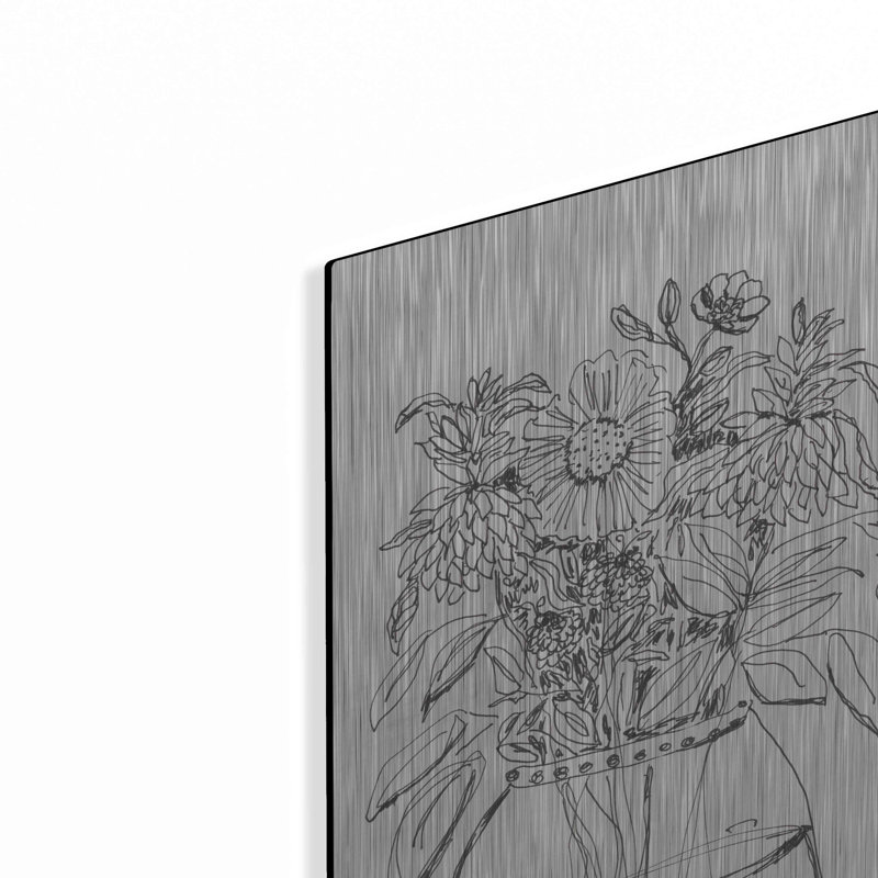 «Summer Garden in a Vase» par Kait Roberts, art mural en métal, 24 po x 36 po, H 16 po x l 12 po
