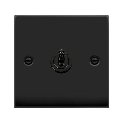 Matt Black 1 Gang 2 Way 10AX Toggle Light Switch