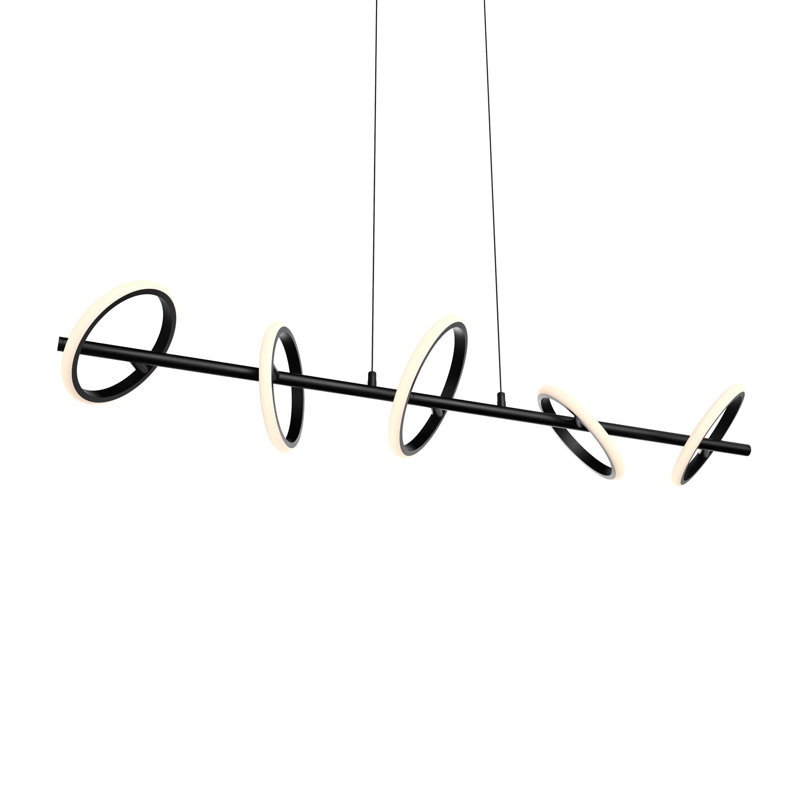 Luminaire suspendu géométrique à DEL 5 lumières pour îlot de cuisine Jakylee