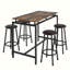 Ensemble de table de cuisine 5 pièces à hauteur de comptoir, table de bar avec 4 tabourets