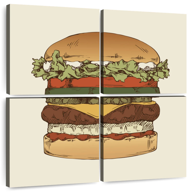 Yarlin Vintage Hamburger, 32" H x 32" W