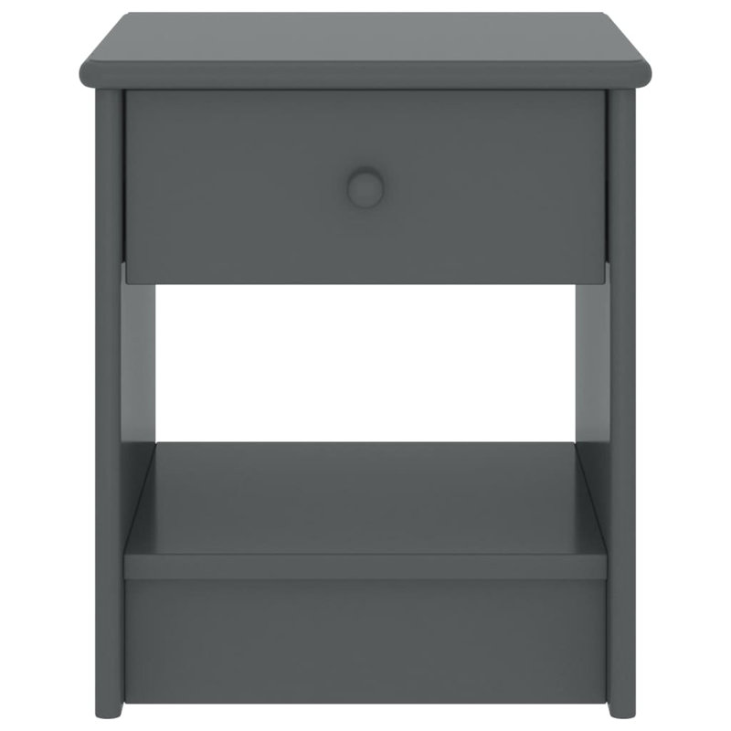 Ahern Solid Wood Block End Table, Grey