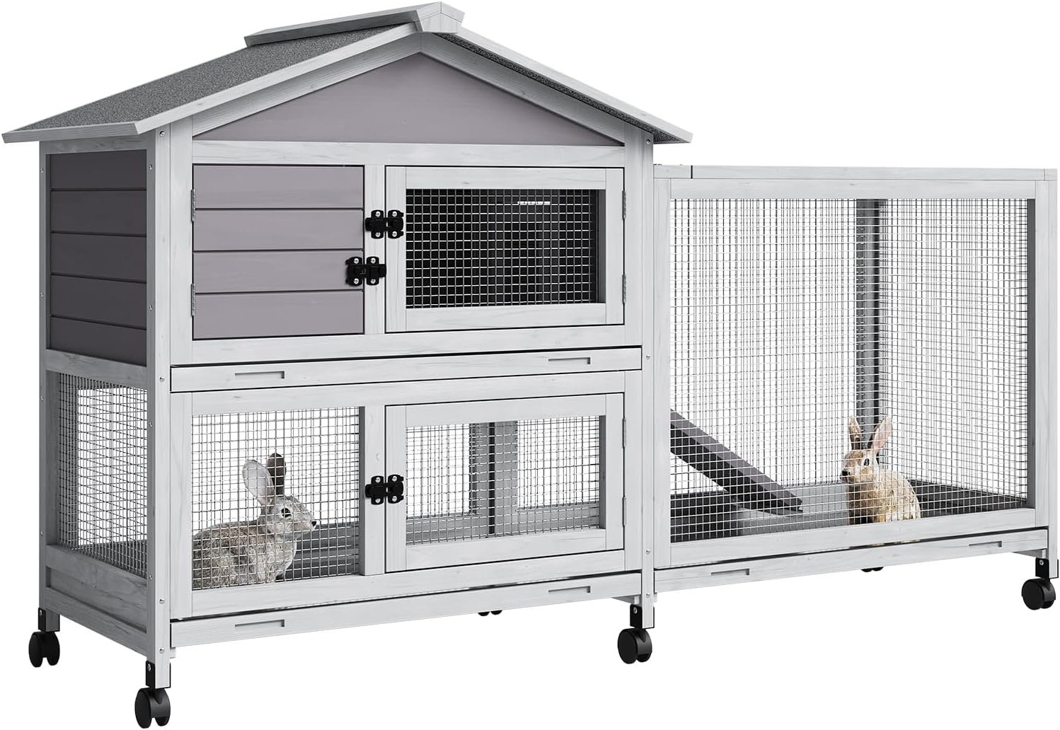 Tucker Murphy Pet™ 2-Tier Rabbit & Chicken House with Wheel ...