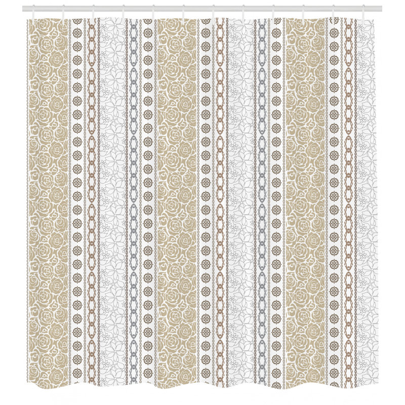 Ensemble de rideau de douche et crochets Rose, H 70 po x l 69 po
