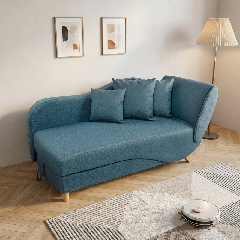 Chaise longue rembourrée Chanoa, Bleu foncé