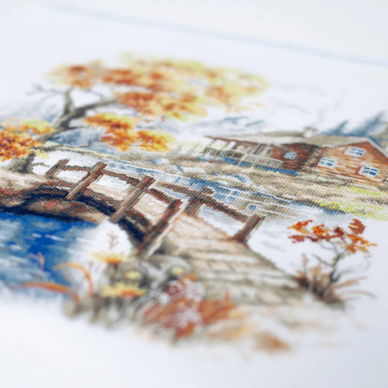 Kit de broderie au point de croix compté « Automne en montagne » de Magic Needle 250-069