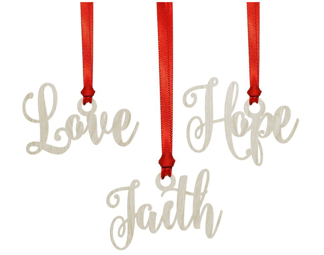 Wood Ugly Sweater 'Wifey Hubby' Christmas Holiday Shaped Ornament (Set of 3) Koyal Wholesale