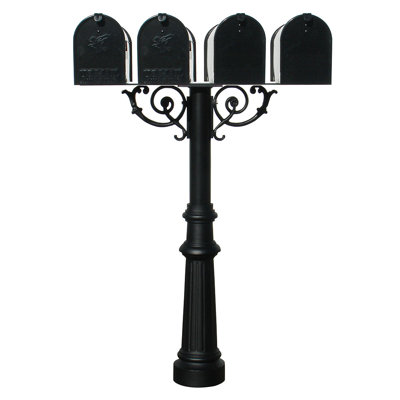 Hanford Aluminum Post Mounted Mailbox