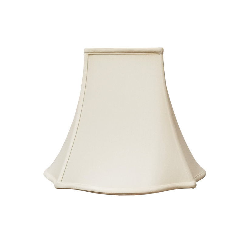 Abat-jour cloche en soie / shantung (araignée), Coquille d'œuf / Blanc cassé, H 11,5 po x l 14 po x P 14 po