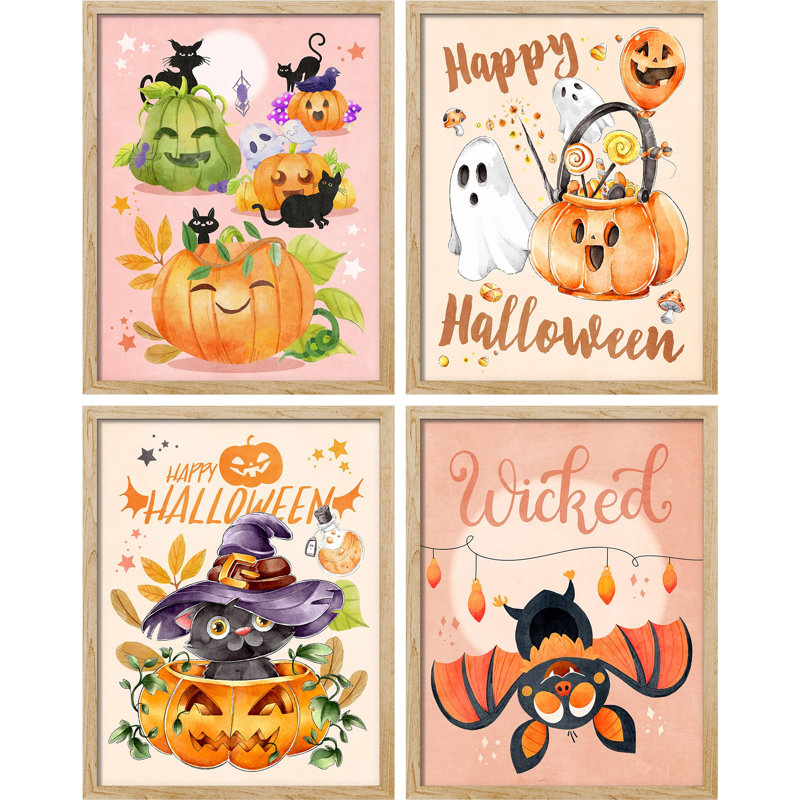 Adorable chauve-souris citrouille d'Halloween, Naturel, H 16 po x l 12 po