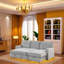 Canapé-lit convertible en L avec lit escamotable, porte-gobelets intégrés, port USB et repose-pieds avec canapé-lit modulaire et confortable pour le salon-938304187