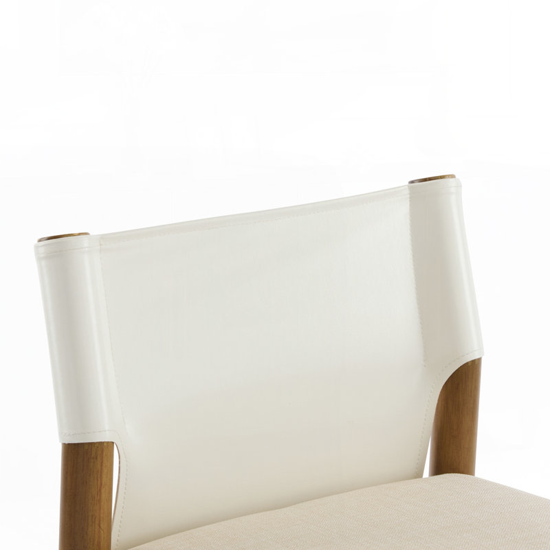 Modern Solid Wood Bar Stool with Polyester Cushion, Set of 2