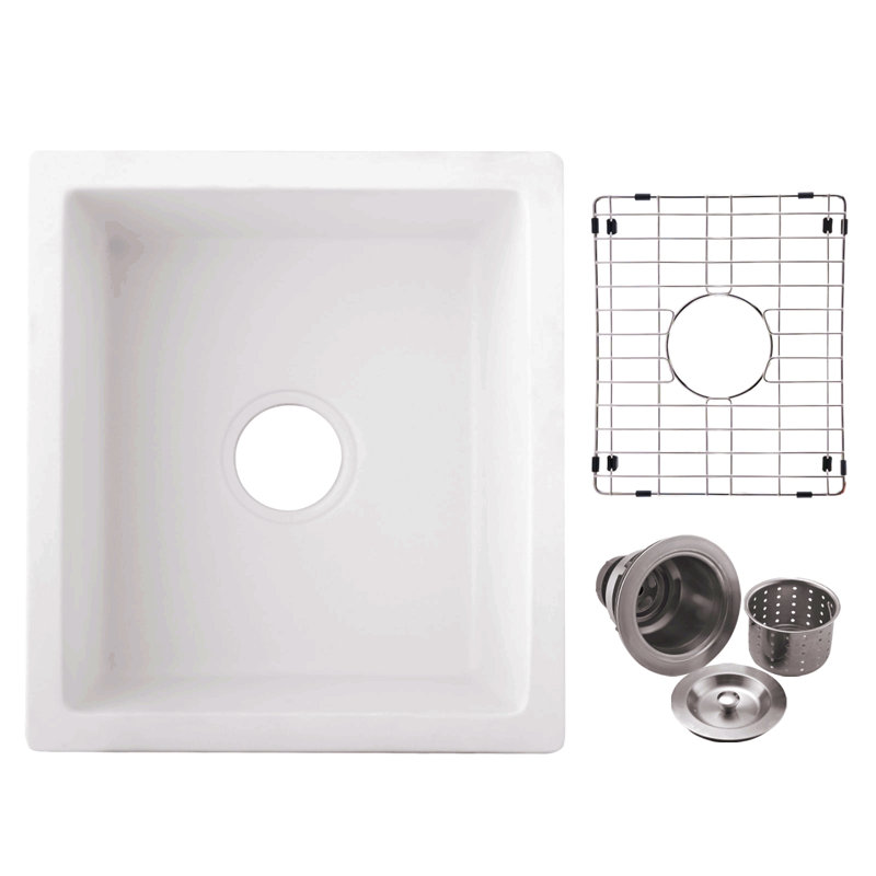 18" L X 16" W Undermount Bar Sink With Grid And Strainer